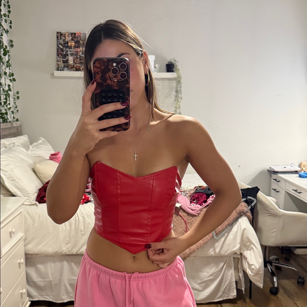 Princess Polly Red Strapless Top